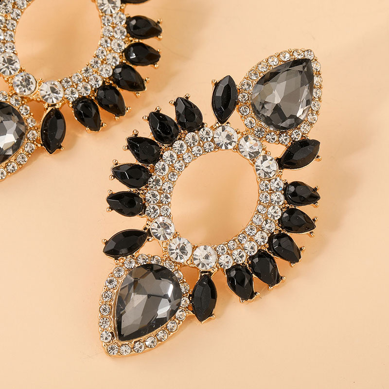 1 Pair Luxurious Eye Alloy Plating Inlay Rhinestones Womenu0027S Ear Studs