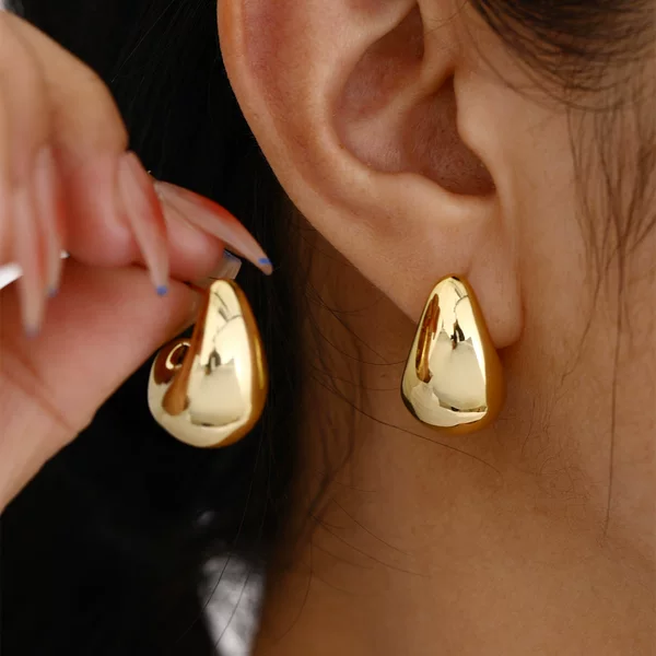 European and American Cross-Border Foreign Trade Hot-Selling Drop-Shaped Beanie Earrings Simple Cold Style Atmosphere Earrings European and American Ear Jewelry