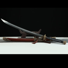 龙泉市刀剑花纹钢手工锻打麒麟宝刀镇宅宝剑唐横刀清腰刀未开刃