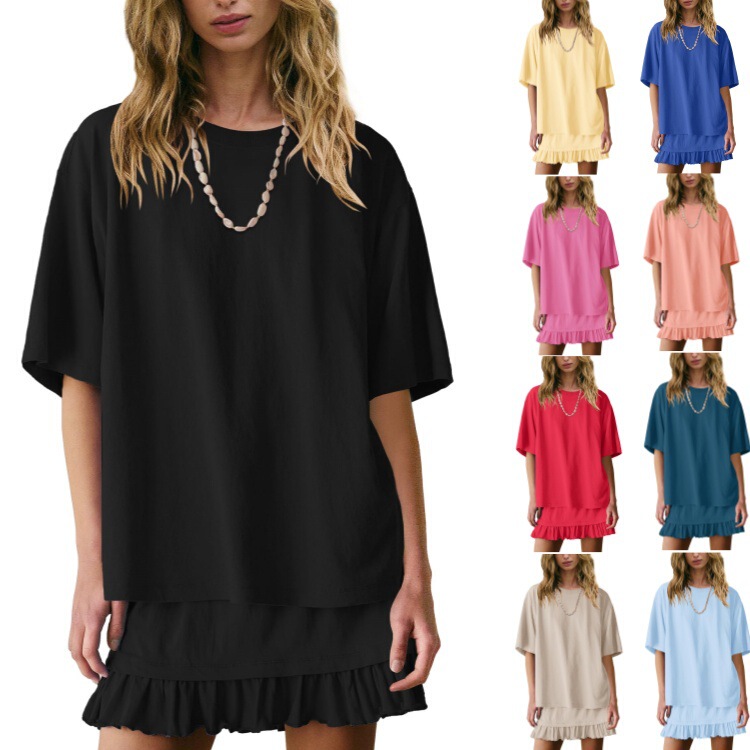 2026 Summer New Cross-Border European and American Amazon Foreign Trade Fashion Casual Suit Solid Color Loose Pajamas for Women 2026 Summer New Cross-Border European and American Amazon Foreign Trade Fashion Casual Suit Solid Color Loose Pajamas for Women