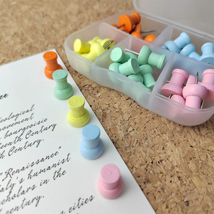 30 colored wooden I-nails solid wood thumbtacks cork board small press nails bulletin board kindergarten photo fixed
