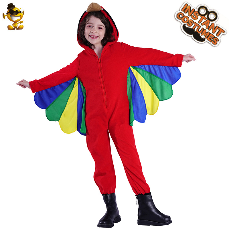 Los niños de Halloween lindo loro rendimiento apoyos traje niños animal juego de rol etapa rendimiento traje