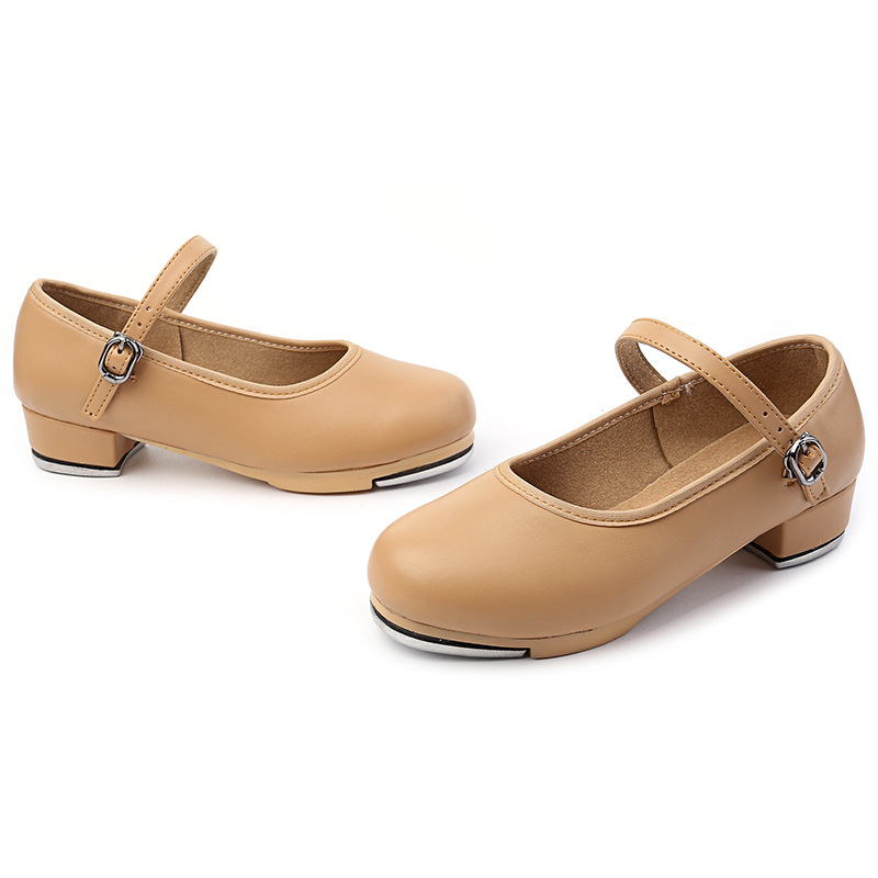 Tap Dance Shoes for Women, Adults, Children, Girls, Boys, Dance Shoes, Soft Sole, Imitation Leather, Cowhide, Khaki, Black, Modern Dance