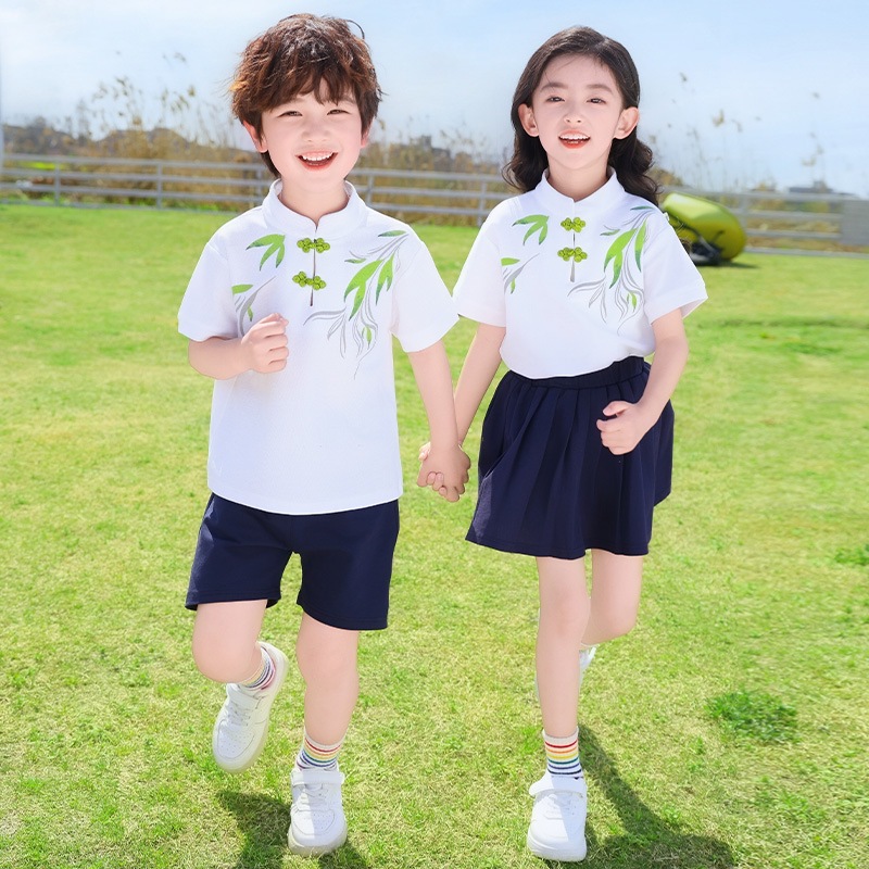 新中式幼儿园园服夏季国风61儿童合唱舞蹈朗诵演出服小学生班服