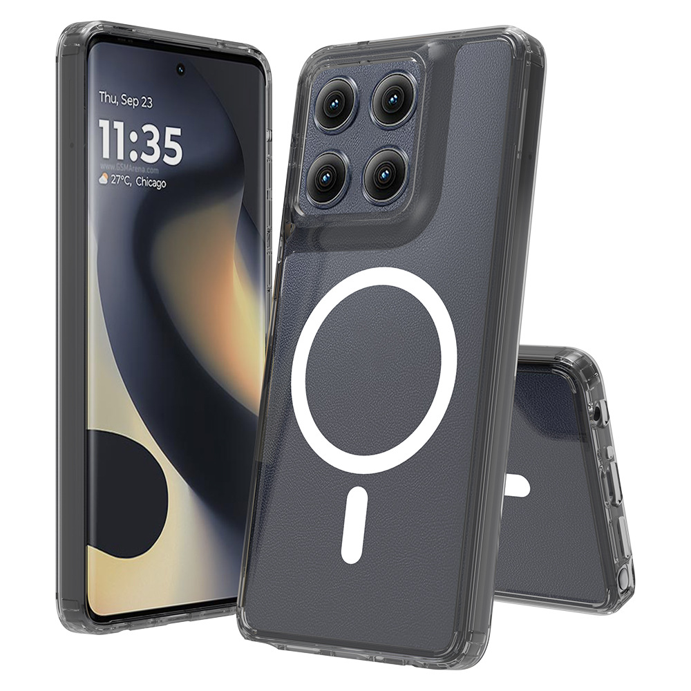 Moto Edge 60 transparente a prueba de caídas 2 - en - 1 caja de teléfono resistente a arañazos Magsafe cubierta de absorción magnética