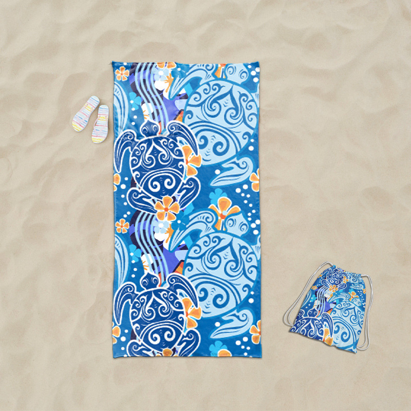 Mochila estampada toalla de baño mochila multiusos absorbente toalla de playa bolsa de toalla de playa de viaje de playa de playa de una pieza