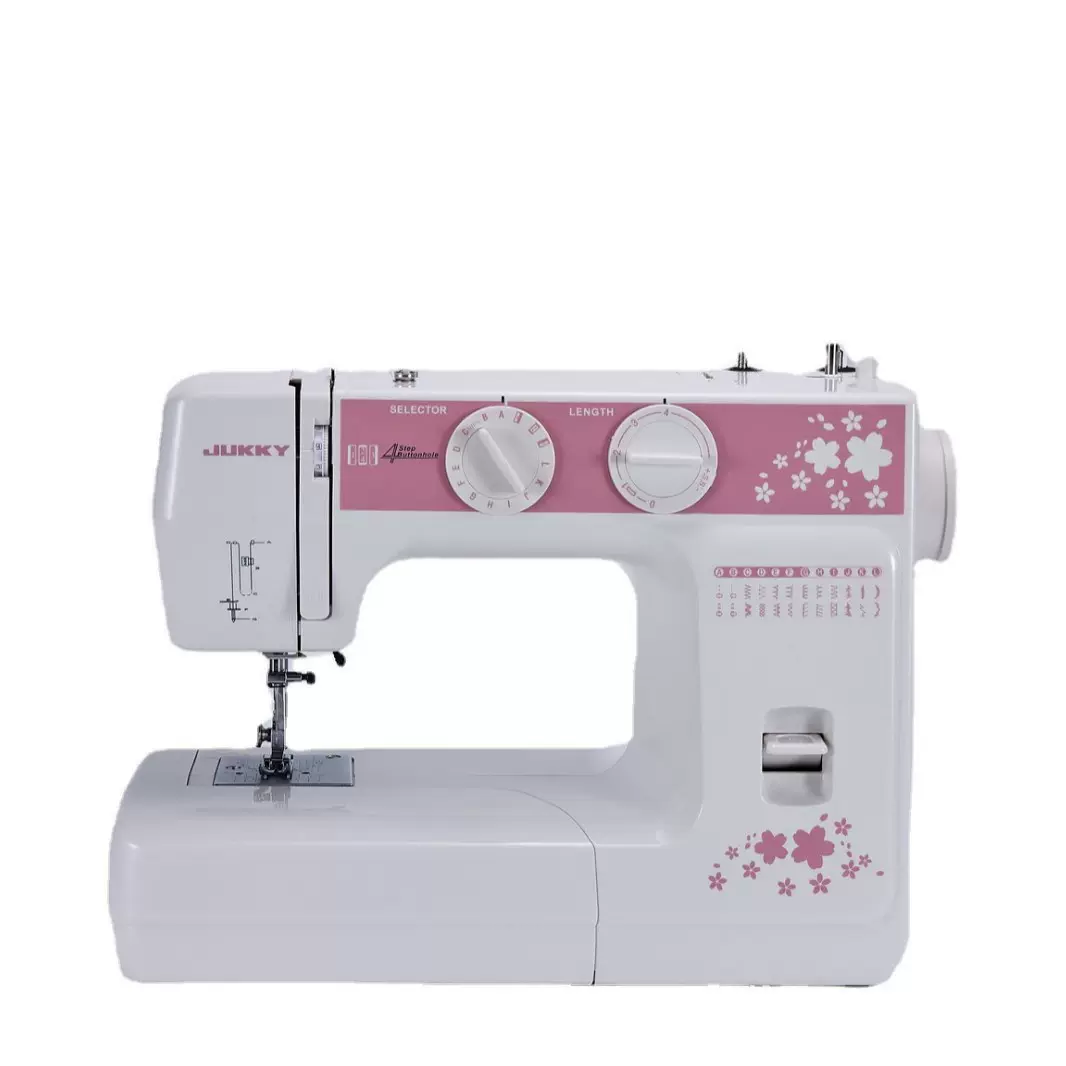 JUKKY多功能家用缝纫机单针电动绣花机迷你便携24花型锁眼锁边