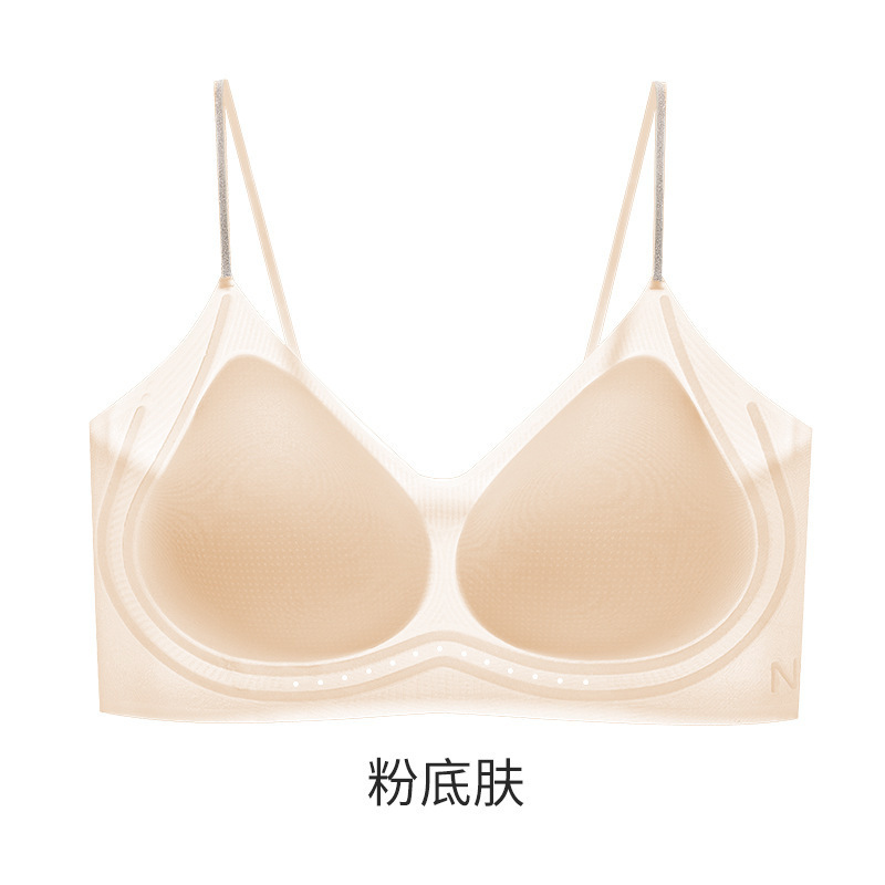 Finnafu estereoscópico barra de jalea de soporte suave camellia fragancia sin rastro se reúne ligera y transpirable sin anillo de acero ropa interior mujer