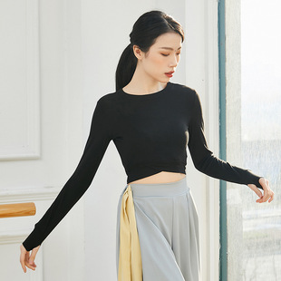 Belly Dance Clothing for Women, Slimming Long-Sleeved Tops, Modern Dance Practice Clothes, Body Training Fitness Yoga Clothes