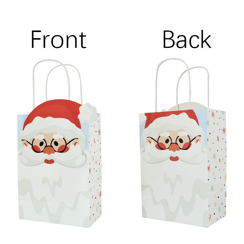 国境を越えた新しいクリスマスクラフト紙手提げ袋クリスマスプレゼント紙袋角底プレゼントバッグ|undefined