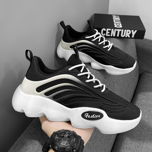 Cross-border men's shoes, new thick-soled dad shoes, fashionable lightweight casual shoes, heightening student running shoes, trendy sports shoes