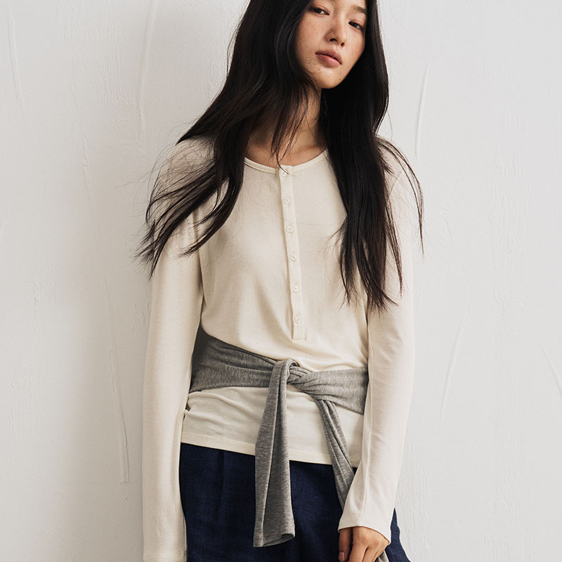 Tencel Acetate Wool Bottoming Shirt for Women Autumn and Winter New Round Neck Slim Knitted Knitwear Pure Color Stripesd Long-Sleeved Top