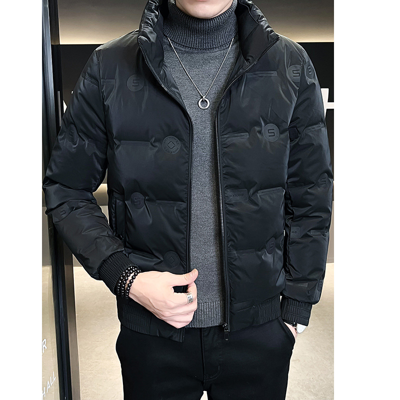 Down Jacket Men's Jacket Autumn and Winter New Fashion Casual Standing Collar Trend Men's Cotton Jacket_voghion.com