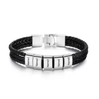 Black bracelet stainless steel