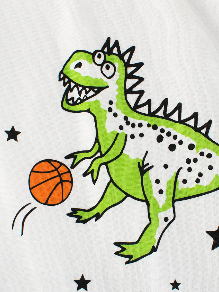 27kids marca ropa para niños otoño nuevo 2024 camiseta de manga larga para niños transfronterizos camisa de fondo para hombres dos dinosaurios falsos