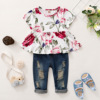 Autumn top, denim set, European style, children's clothing, wholesale