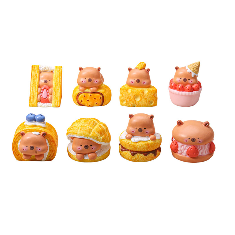 カピバラデザート食品おもちゃミニチュアシーンドールハウス寝室アクセサリー diy ブラインドバッグかわいい樹脂アクセサリー|undefined