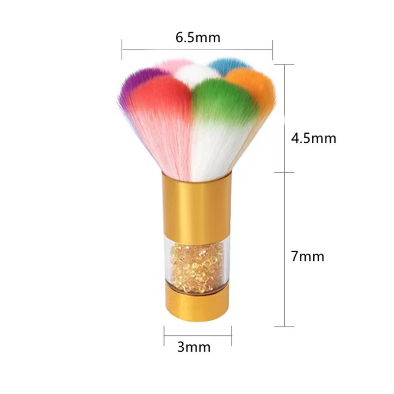Colorido cepillo de polvo de manicuras con pétalos de perforación cepillo de blush cepillo de color arco iris cepillo de maquillaje cepillo de limpieza