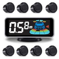 メーカー直販前後車バックレーダー英語8プローブ音声ブザー速売アマゾンソース