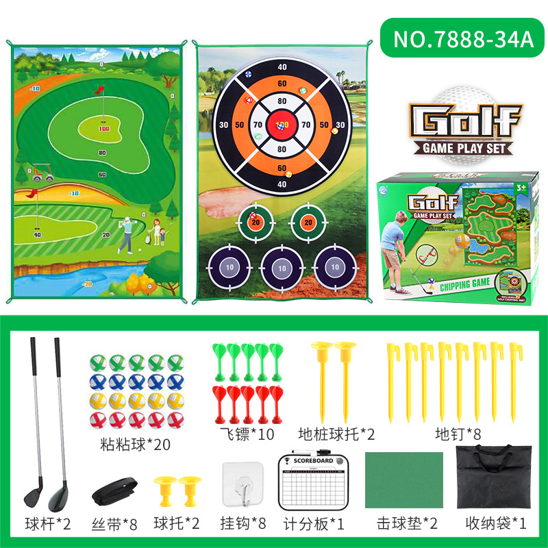Exportación transfronteriza almohadilla de juego de golf lanzamiento bucle almohadilla de juego 3 - en - 1 juego de lanzamiento portátil de golf