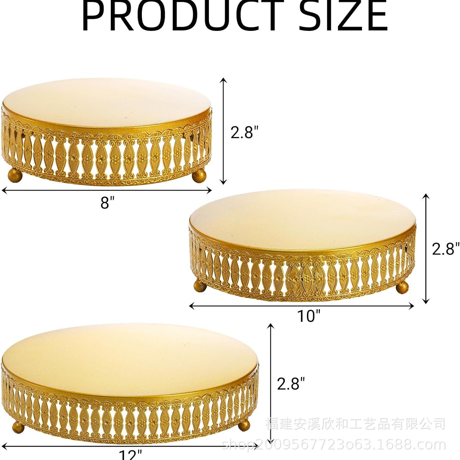 Bodas europeas redondas postres tiendas de dulces bandejas de pasteles de pies altos estantes de pasteles bandejas de frutas