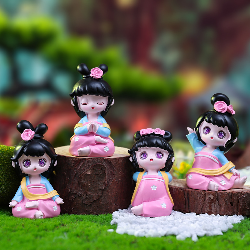 Girl heart antique Yoga Girl ornaments creative new Datang Fenghua girl desktop decorations hand manufacturers