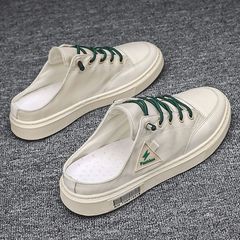 Bozhou Slippers for Men - Summer Outdoor Wear, Breathable and Anti-Odor, Lazy Person One-Piece Half Slip Casual Sports No Heel Trendy Shoes