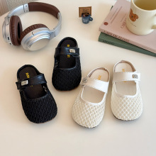 2025年夏季新款女童水钻凉拖韩版时尚编织软底包头拖儿童公主鞋子