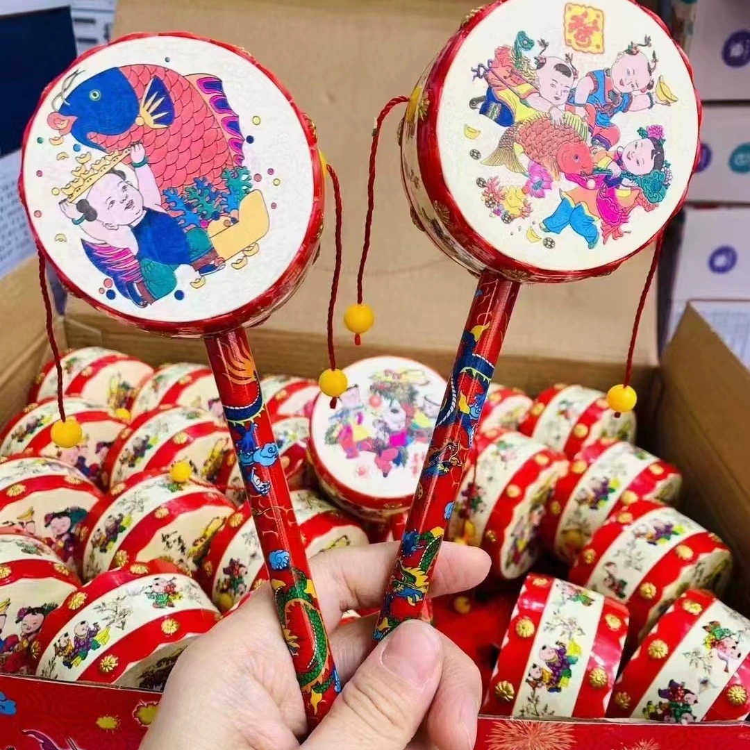 Новорожденные маленькие погремушки маленькие барабаны деревянные ручные погремушки раннее обучение головоломки детские игрушки хватка 6-8-12