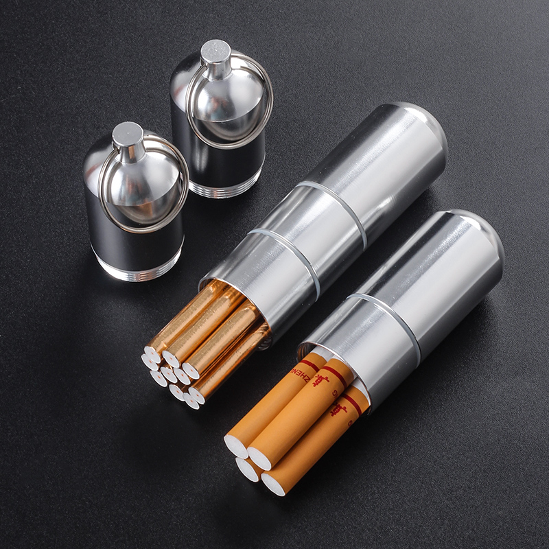 Caja de cigarrillos impermeable sellada con metal, cigarrillos finos, 10 paquetes de cigarrillos gruesos y delgados, cajas portátiles para hombres.