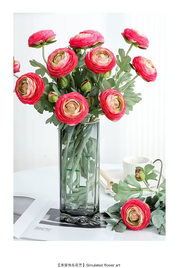 仿真露莲仿真花植绒绢花婚庆家居装饰摄影道具人造花仿真牡丹批发假花详情8