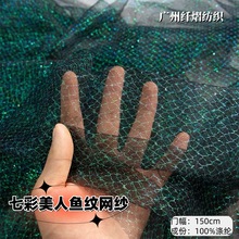 亮丝七彩网纱幻彩鱼纹 发饰辅料汉服童装洛丽塔演出服布料