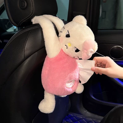 female car tissue cover creative | Car tissue box/set - hanging-pink-angry-kt-tissue-box