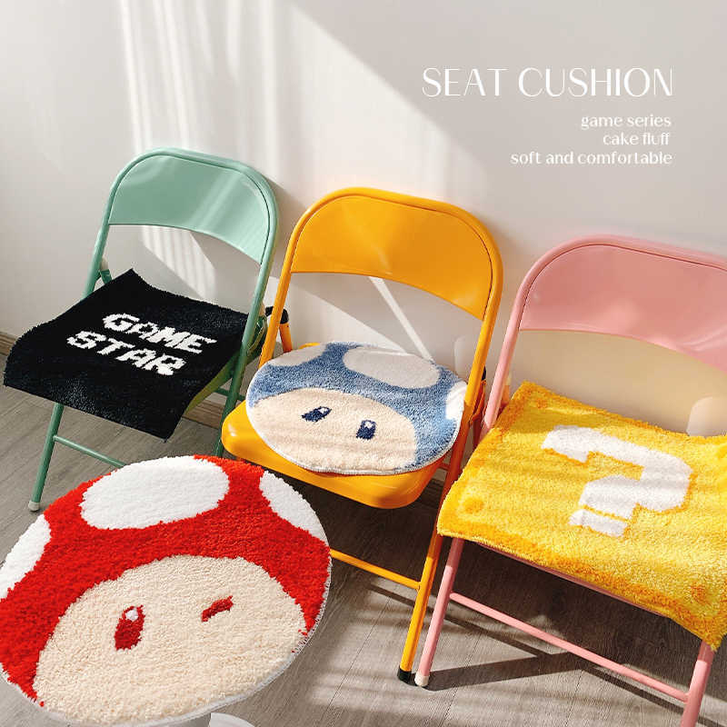Cute Mushroom Flocking Tufted Cushion Dining Chair Mat Plush Office Butt Mat Living Room Carpet Bedroom Bedside Blanket Cute Mushroom Flocking Tufted Cushion Dining Chair Mat Plush Office Butt Mat Living Room Carpet Bedroom Bedside Blanket