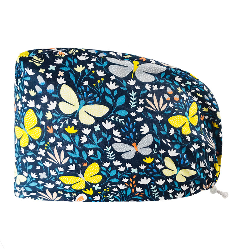 Pareja de dibujos animados lindo impreso puro algodón oral belleza médico tapa de trabajo tapa quirúrgica tapa de la enfermera de la sala de operaciones femenina