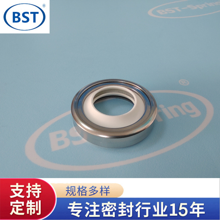 不绣钢单双唇油封 PTFE聚四氟金属骨架油封 不锈钢空压机油封