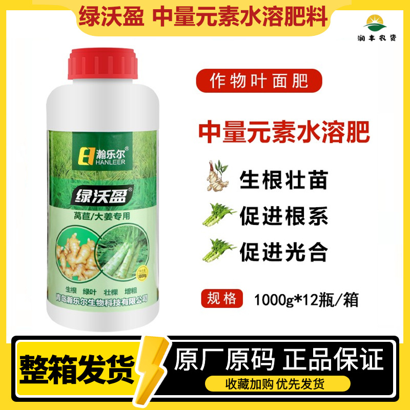 绿沃盈 中量元素水溶肥料大蒜 莴苣生根壮苗促进根系根粗 叶面肥