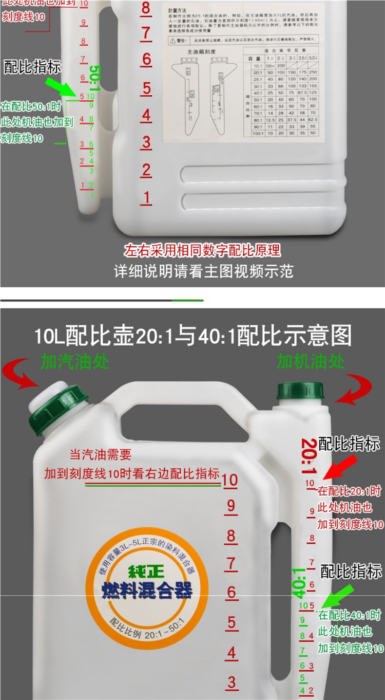 Large Capacity Oil Mixing Pot for Chainsaws, Lawn Mowers, Hedge Trimmers, Gasoline Engines, Two-Stroke Engines; Oil Comparison Container, Oil Mixing Bucket