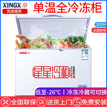 星星全冷冻冰柜305E家用小型电冰柜商用单温大容量冷柜冰箱垒德株