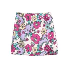 跨境欧美风速卖通外贸女装ZR现货新款叠度黄印花朵印花迷你裙