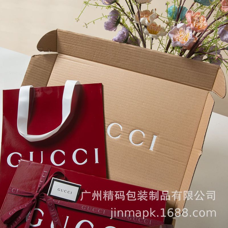 品质一比一 欧美奢侈品专柜大牌 红色GUCI* 外飞机盒配件加印LOGO|undefined