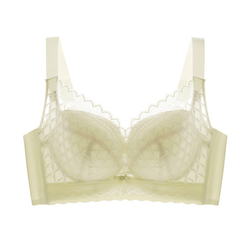 Underwear for women, soft steel ring, ultra-thin, big breasts, push-up, adjustable, side breasts, anti-sagging bra, large size bra