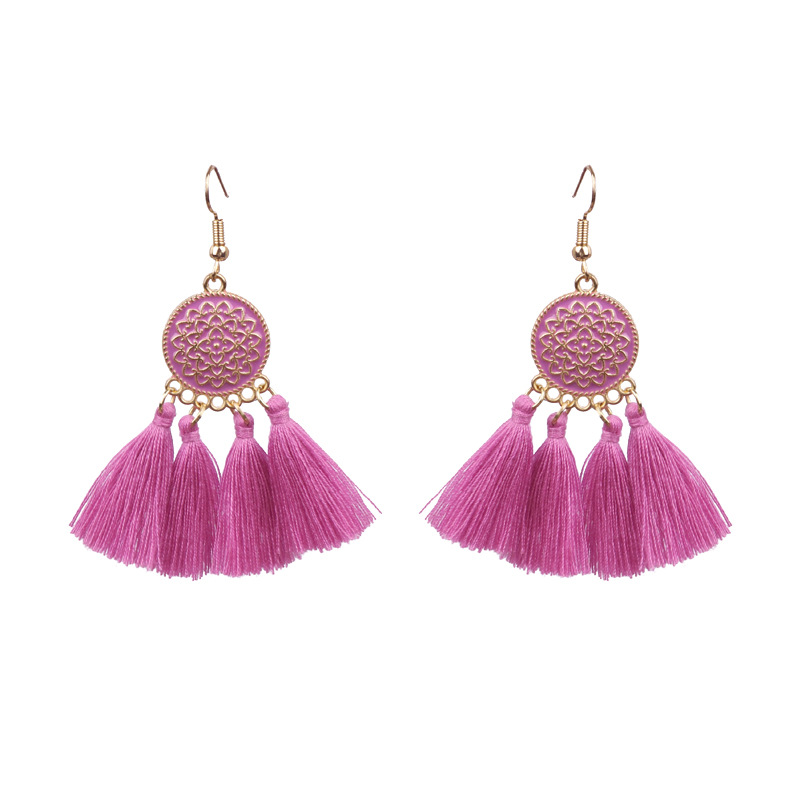 Vacation Bohemian Tassel Alloy Plating Women's Drop Earrings 1 Pair display picture 14