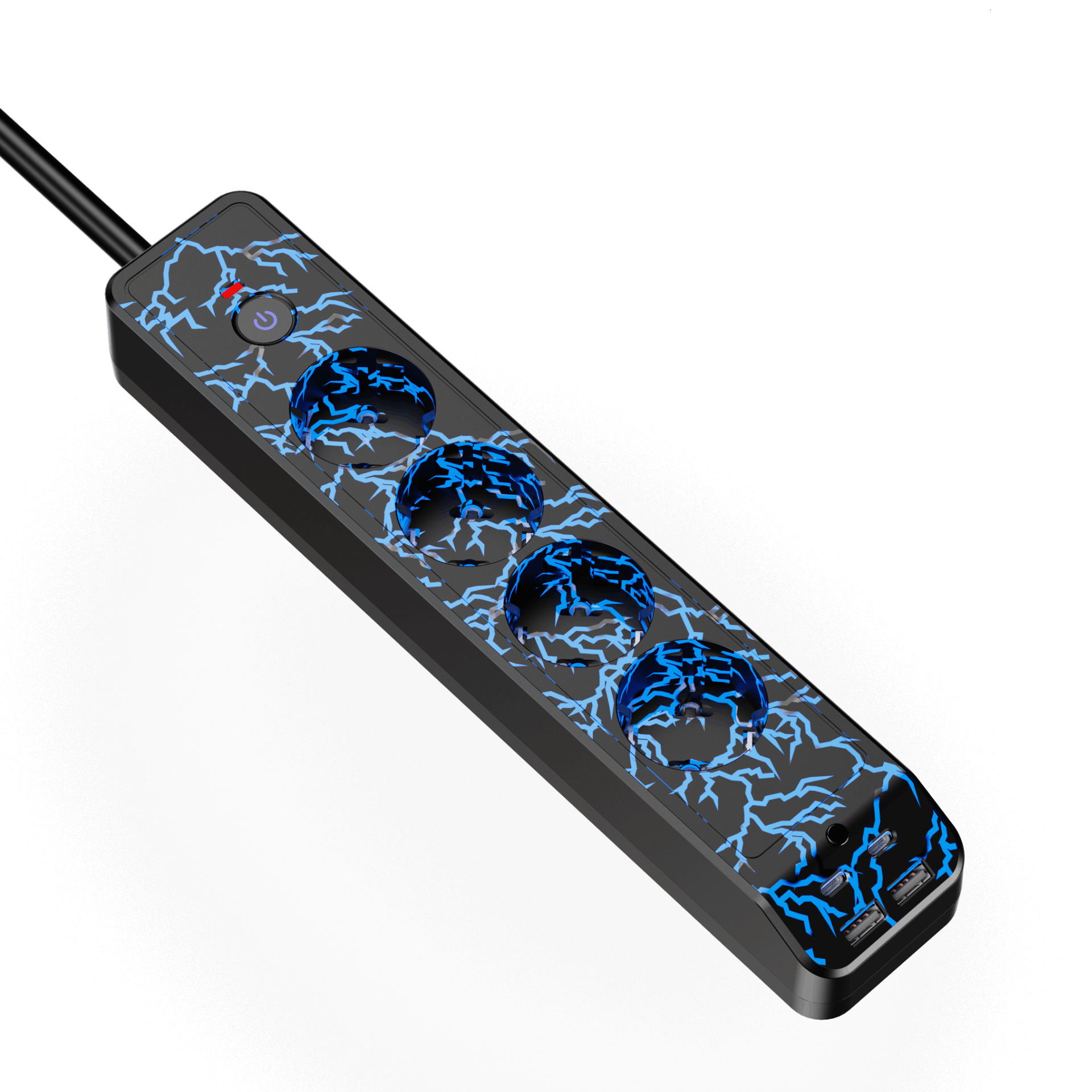 Jishun enchufe estándar europeo a enchufe universal de toma de corriente eléctrica enchufe ignífugo colorido lámpara de atmósfera enchufe de mesa de cobre