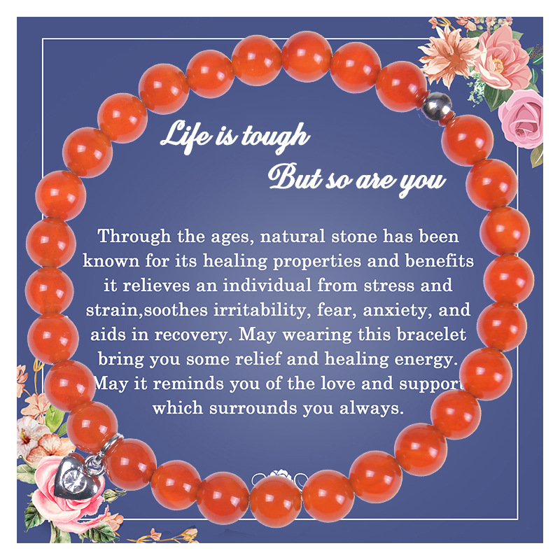 Fashion Heart Shape natural stone Agate Beaded Bracelets 1 Piece