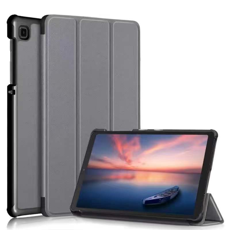 For Samsung Tab A7 Lite T220 protective case XT225 hard shell three-fold card thread buckle leather case