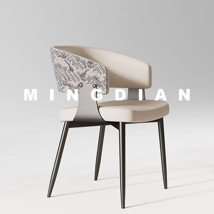 Mesa y silla de comedor minimalistas italianos 2025 nuevo estilo de lujo ligero de alto nivel sensación de respaldo casero taburetes de té silla de respaldo medieval