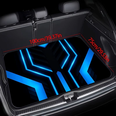 Cross-Border Amazon Cool Tech-Savvy Car Trunk Mat, All-Season Crystal Velvet Dirt-Resistant and Wear-Resistant Foot Mat (Avtomobil döşəmə paspasları) - 0521-cool-technology-trunk-mat-1-75100cm