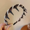 23# coffee color 11-tooth velvet headband [no diamonds available from stock]