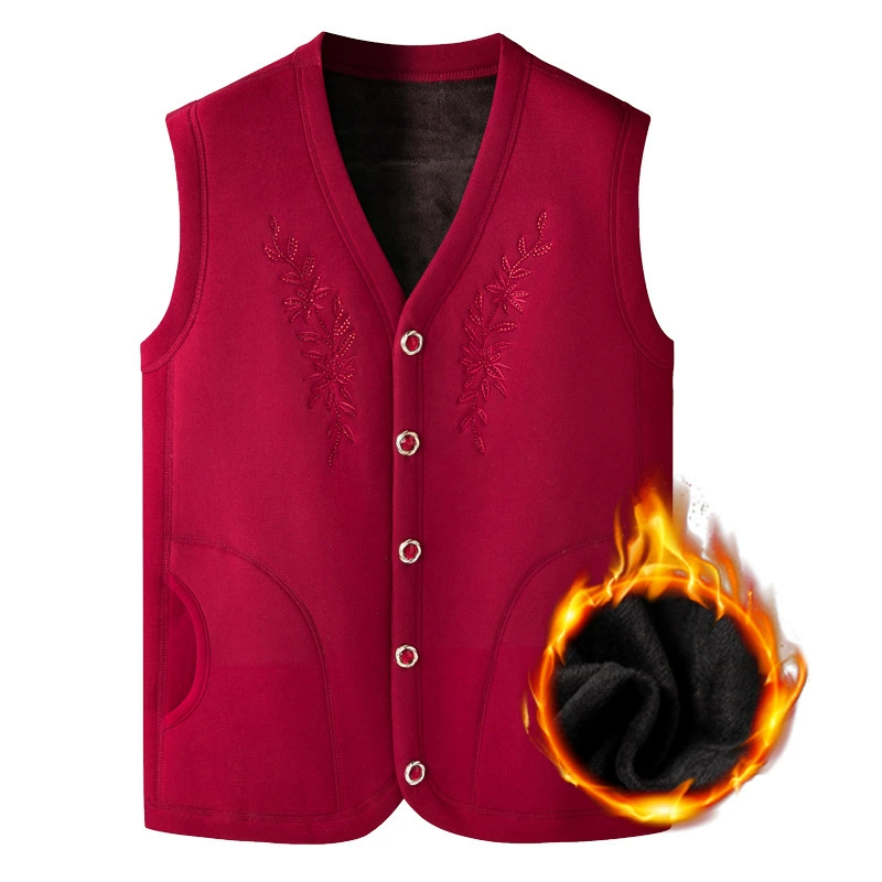 Средний и пожилой теплый жилет дамы плюшевый толстый осенний и зимний кардиган без рукавов жилет для пожилой бабушки